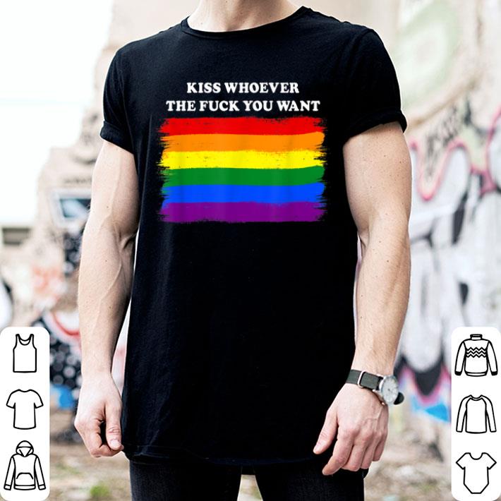 Gay Kiss Whoever You Want Pride Rainbow LGBT Shirt