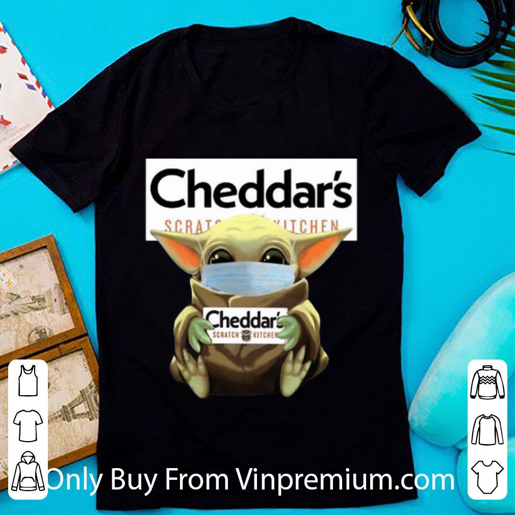 Pretty Star Wars Baby Yoda Mask Hug Cheddar's Covid-19 shirt