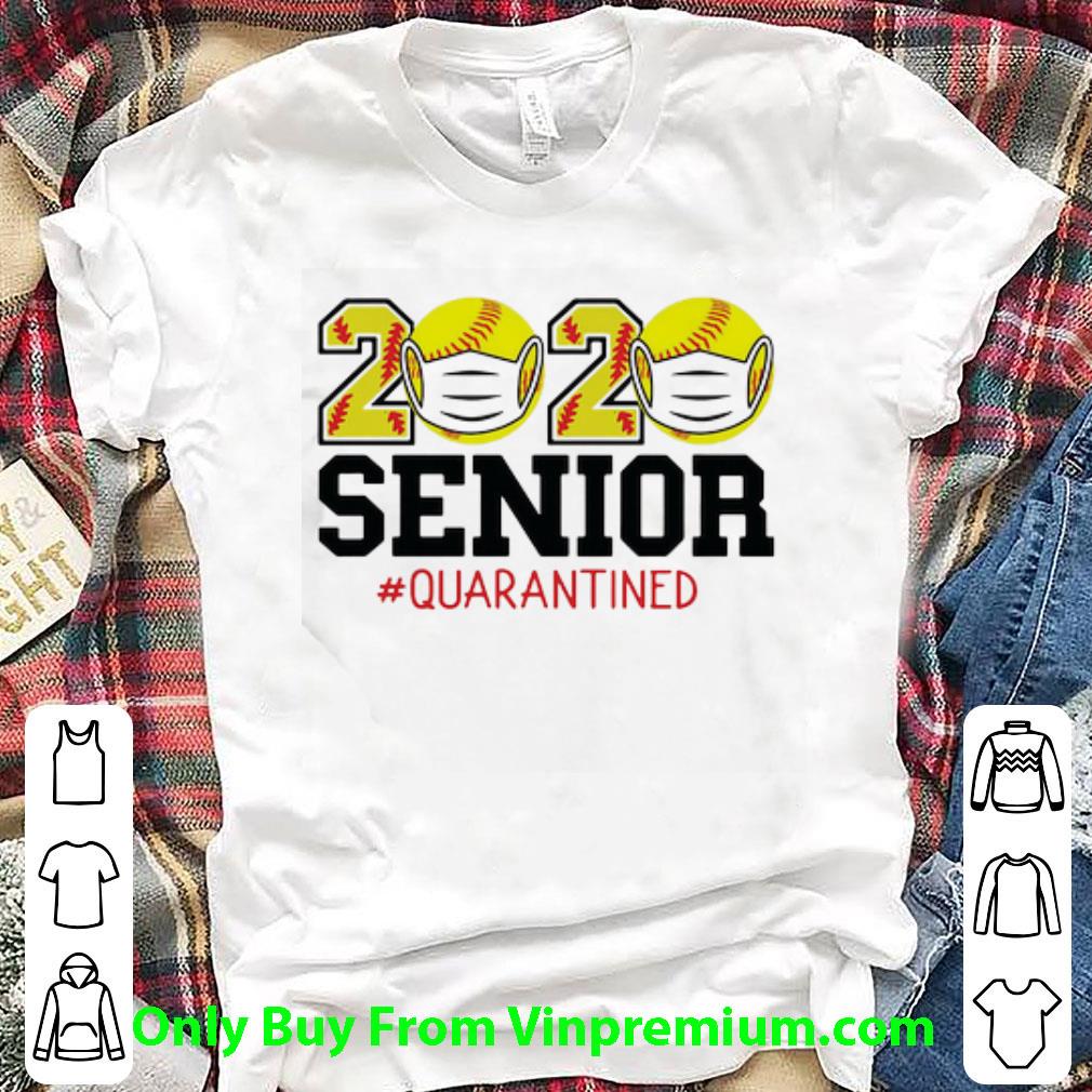 Original 2020 Baseball Mask Senior #Quarantined Covid-19 shirt