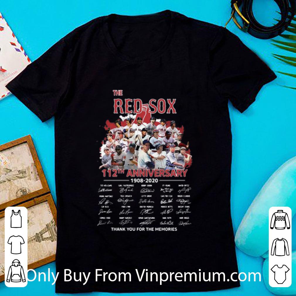 Great The Red Sox 112th Anniversary Thank You For The Memories Signatures shirt