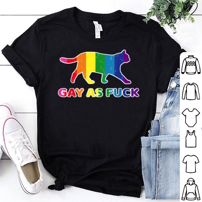 Gay As Fuck Rainbow Cat Purride LGBT Shirt