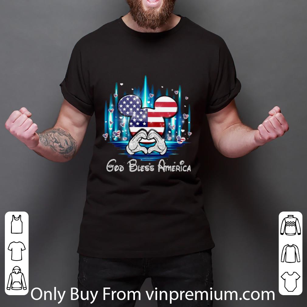 Hot Mickey Mouse God Bless America American Flag shirt