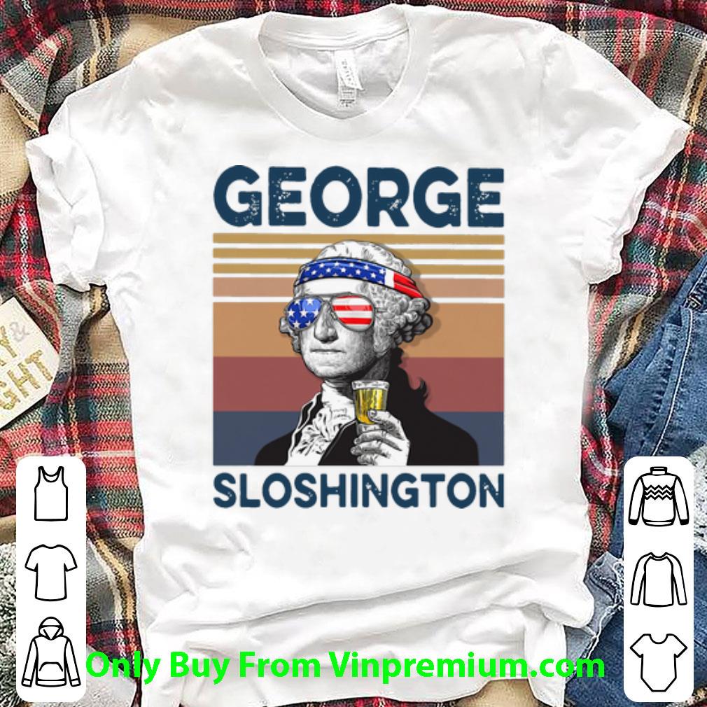 Awesome Vintage George Sloshing Ton Drinking American Flag shirt