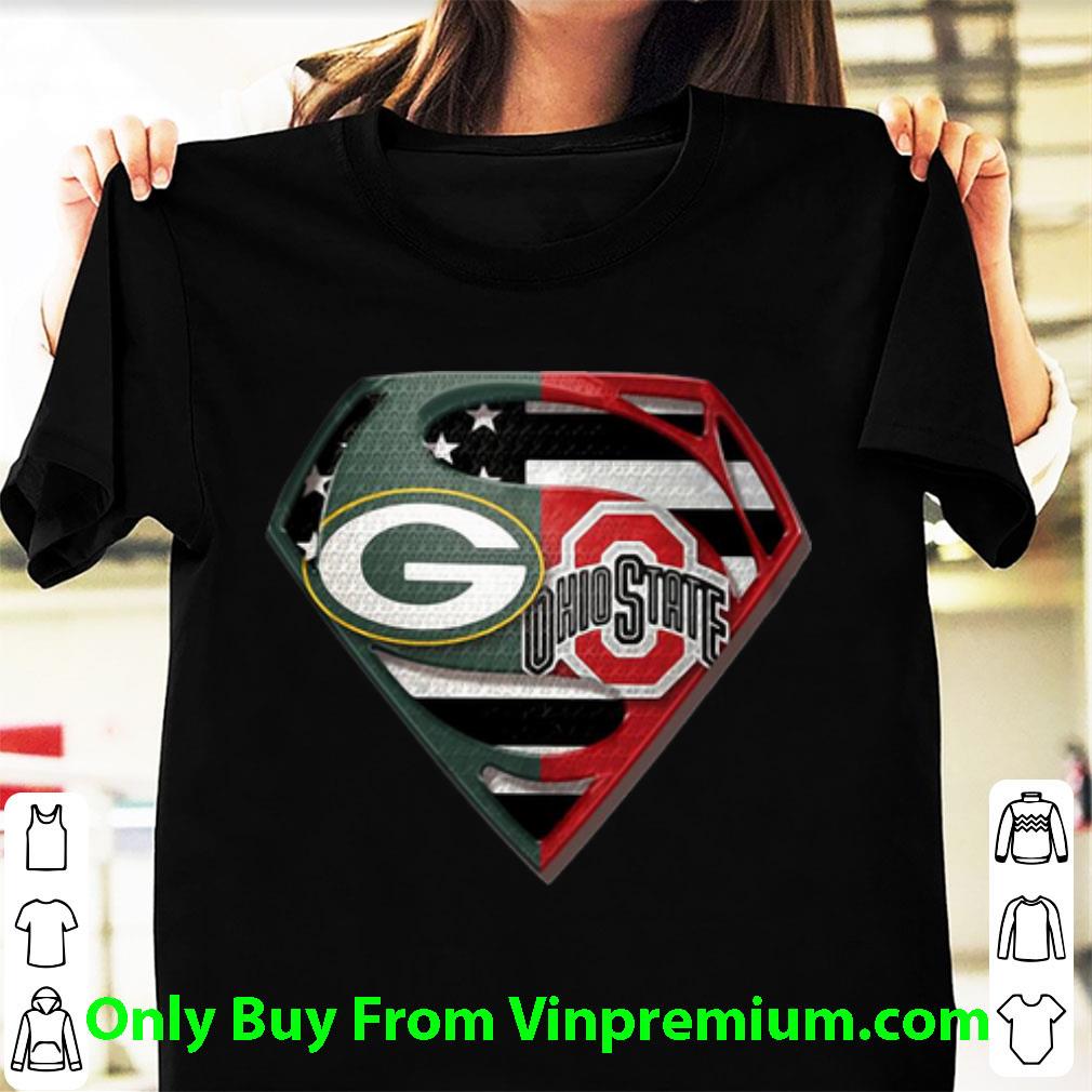 Official Superman Green Bay Packers And Ohio State shirt