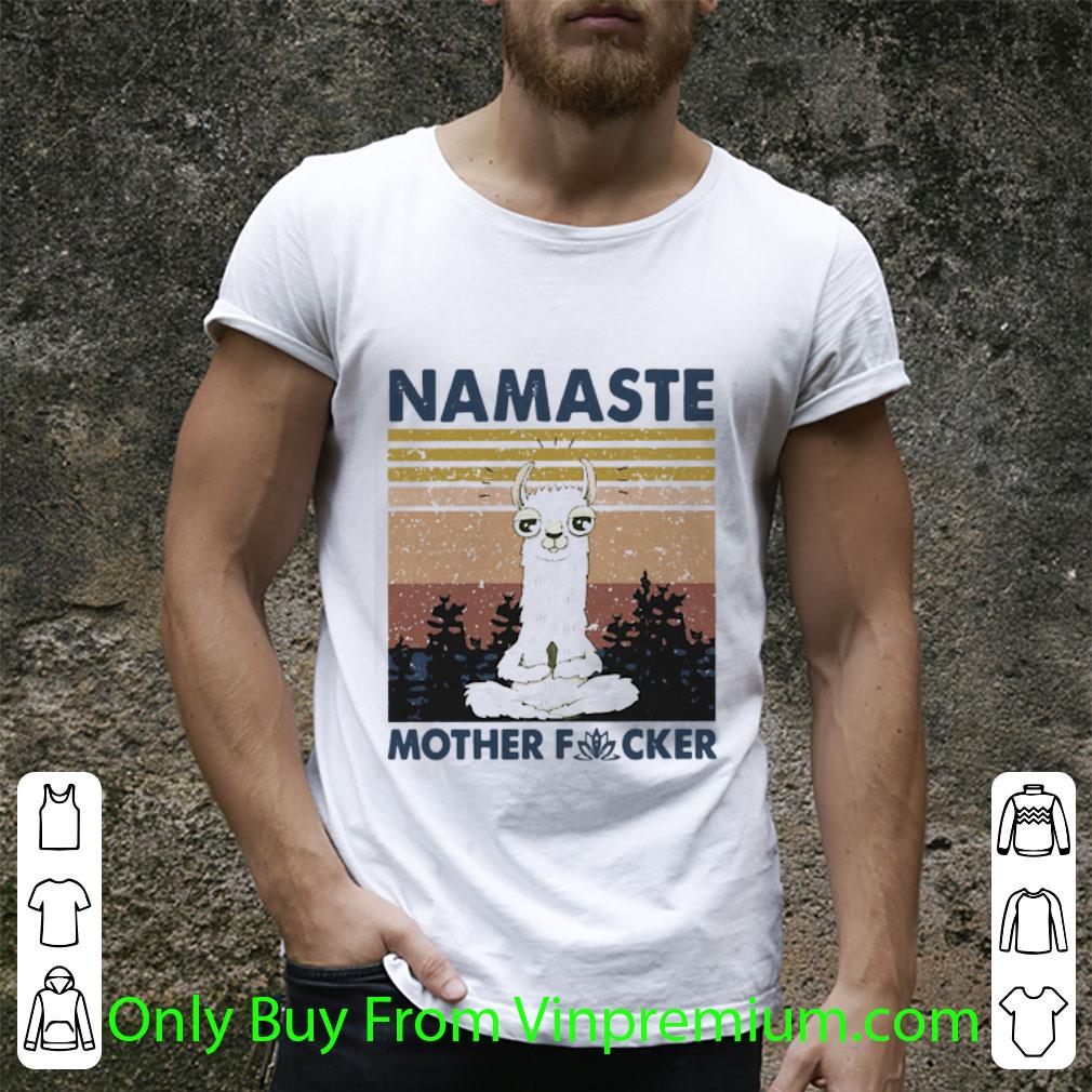 Nice Vintage Yoga Llama Namaste Mother Fucker shirt