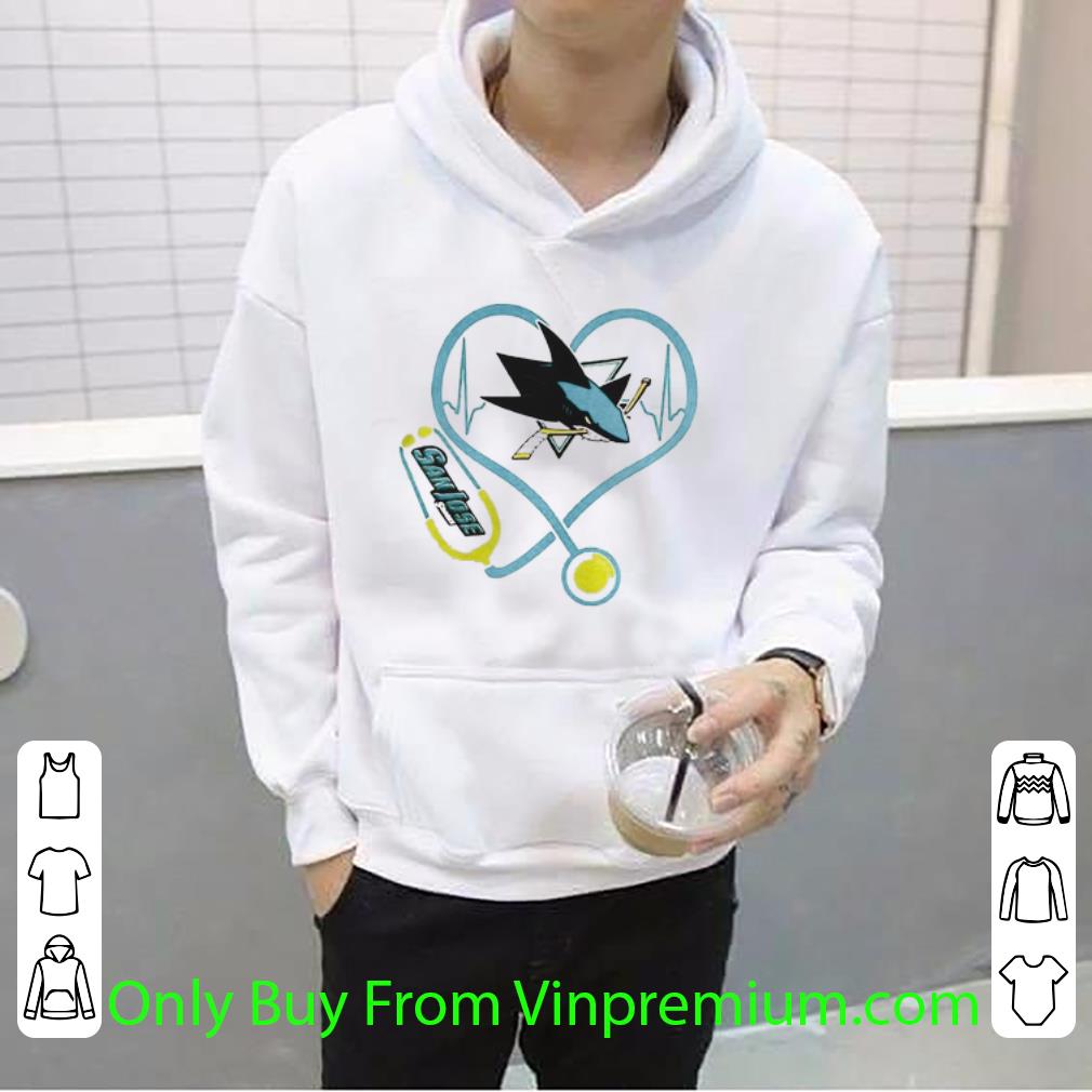 71249f71 nice love san jose sharks heart stethoscope nurse shirt 4 - Nice Love San Jose Sharks Heart Stethoscope Nurse shirt