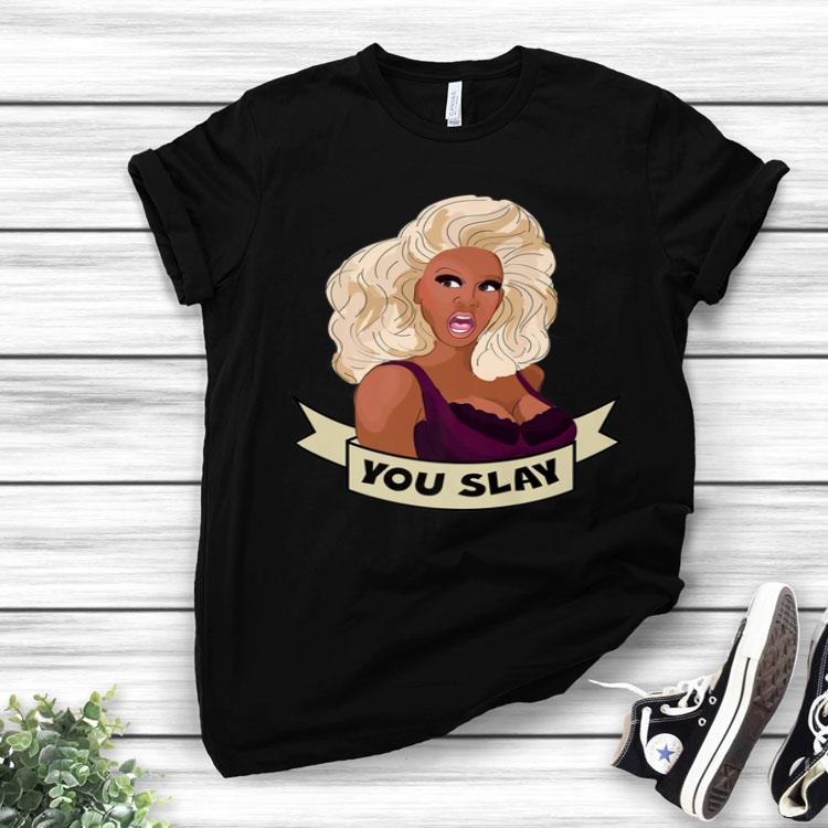 Drag Queen doll's face you slay Cartoon LGBT Design Shirt