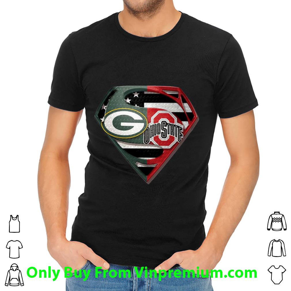 Official Superman Green Bay Packers And Ohio State shirt