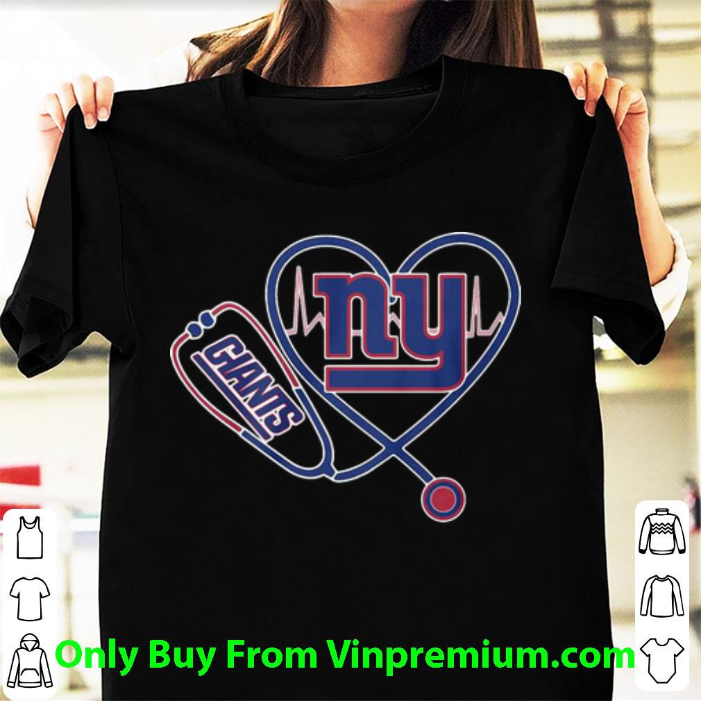 Top New York Giants Heartbeat Nurse Stethoscope shirt