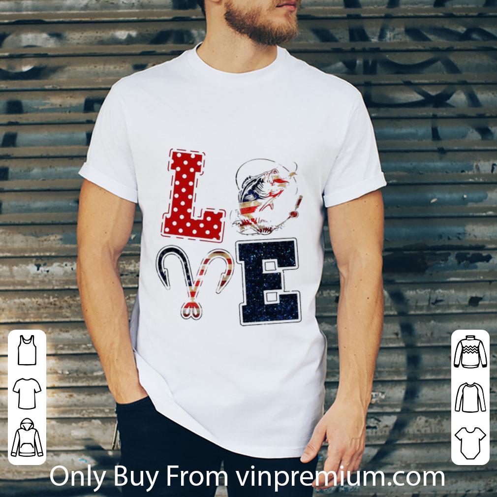 Great Love Fishing Hook American Flag shirt