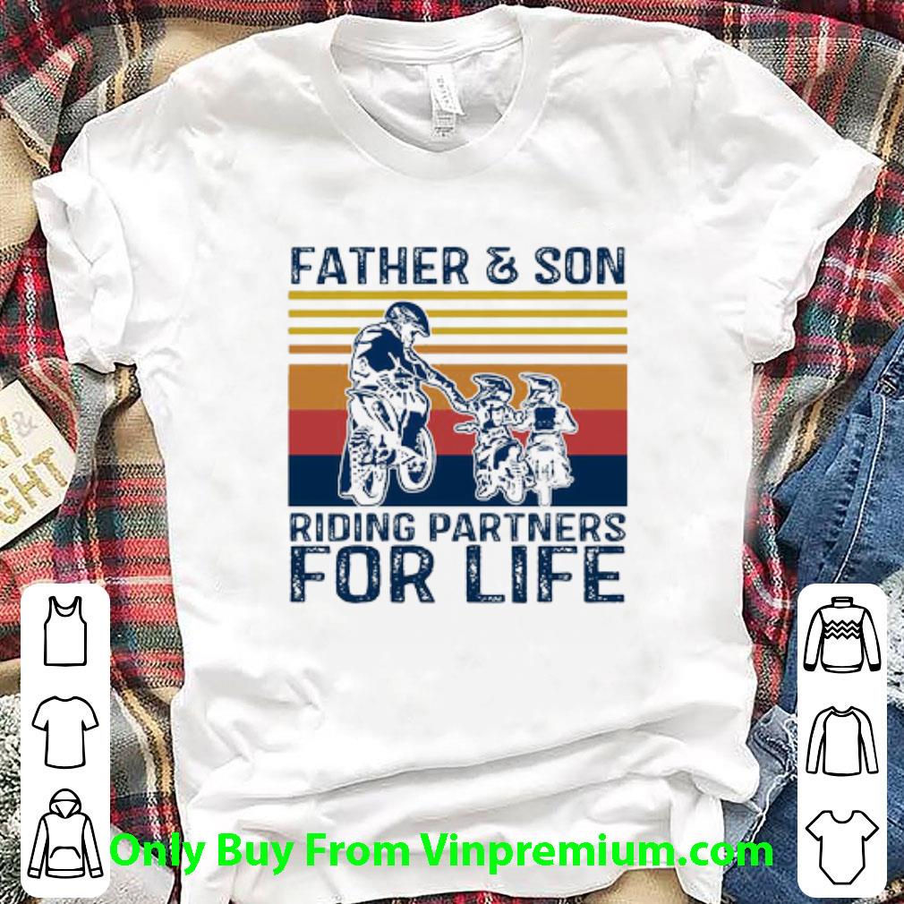 Pretty Vintage Father & Son Riding Partners For Life Father's Day shirt