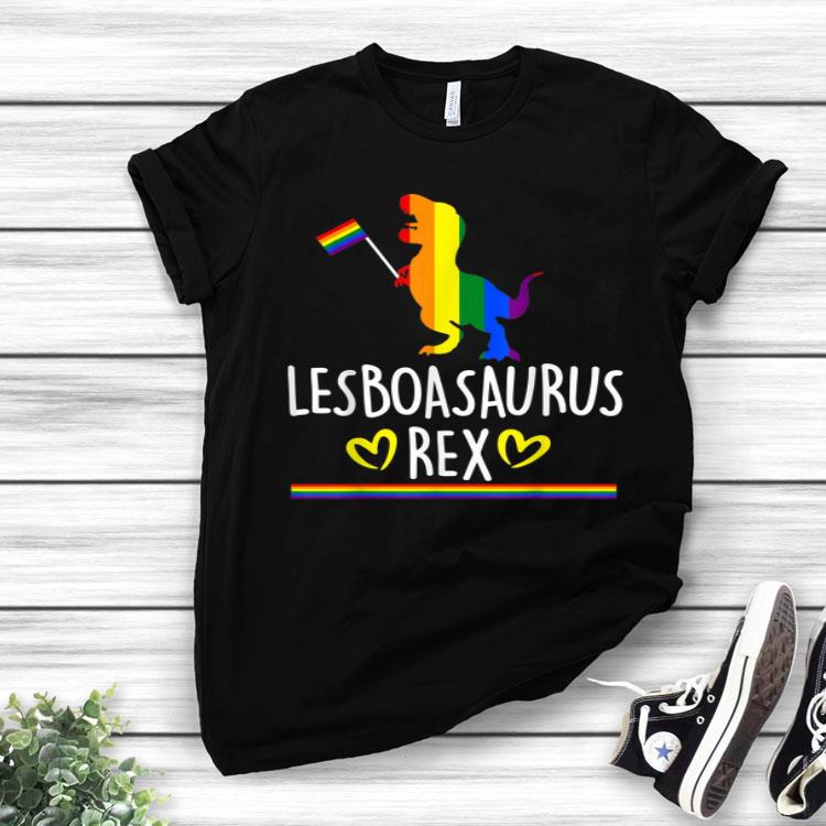 Lesboasaurus Rex Funny Lesbian Dinosaur Pride LGBT Rainbow Shirt