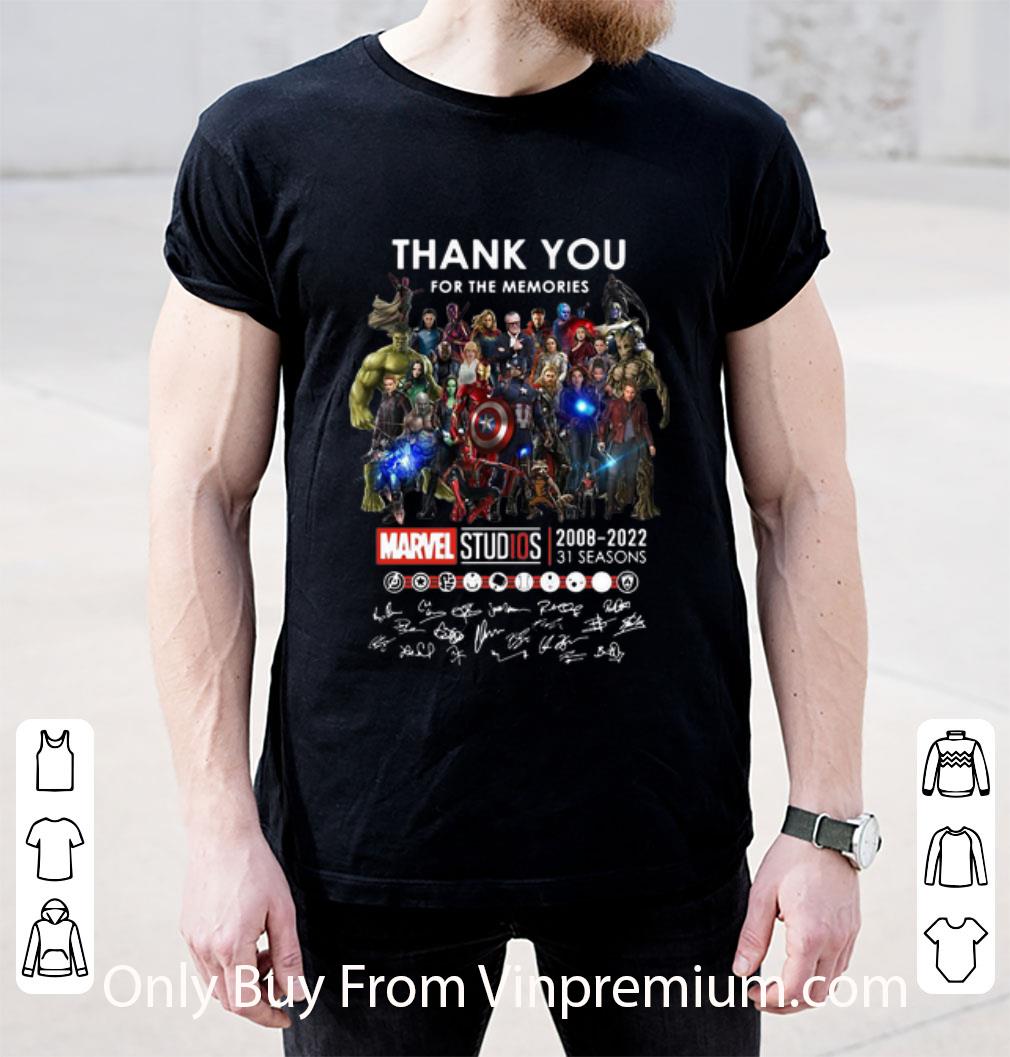 Original Thank You For The Memories Marvel Studios 2008-2022 Signatures shirt