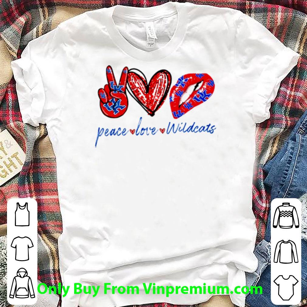 Pretty Peace Love Lips Kentucky Wildcats shirt