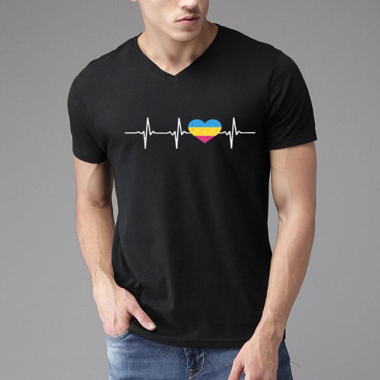 Heartbeat Pansexual Flag Heart Funny LGBT Pride Nurse Gift Shirt