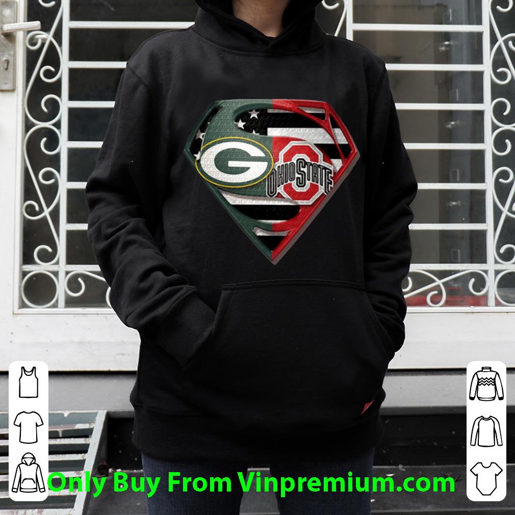 c2f86ffb official superman green bay packers and ohio state shirt 4 - Official Superman Green Bay Packers And Ohio State shirt