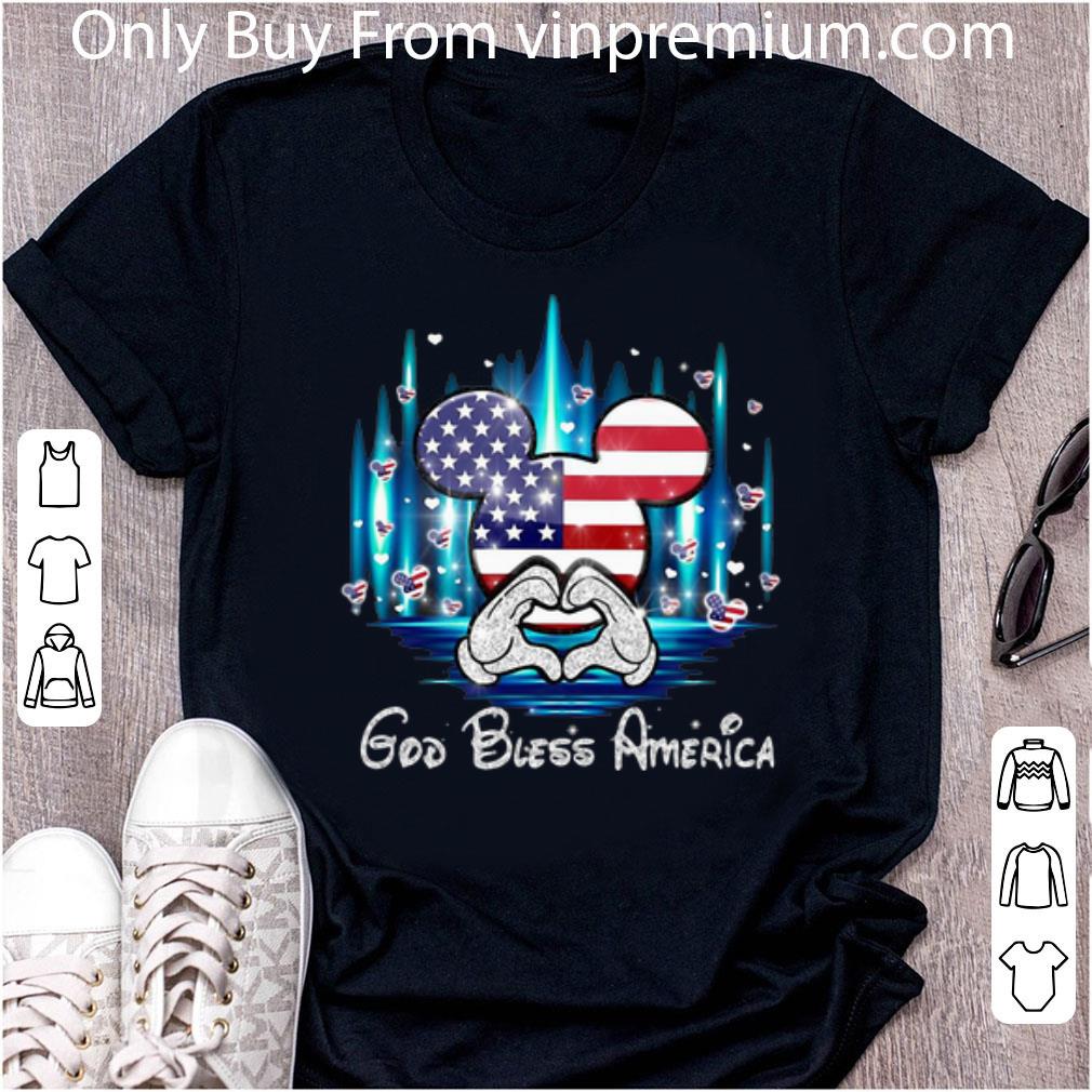 Hot Mickey Mouse God Bless America American Flag shirt