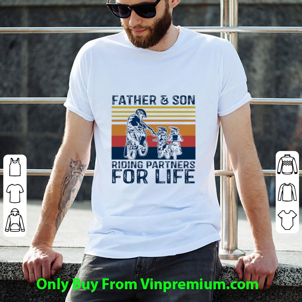 Pretty Vintage Father & Son Riding Partners For Life Father's Day shirt
