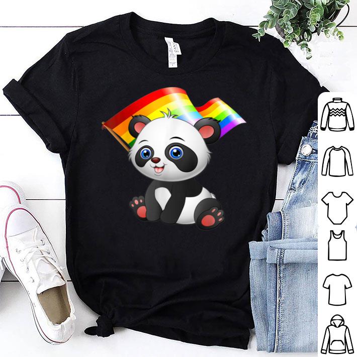 LGBT Flag T Cute Panda Bear Gay Lesbian Men Women Gift Shirt