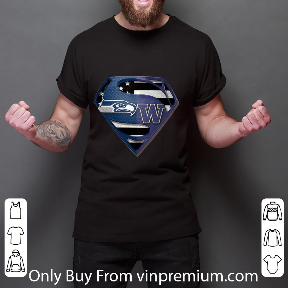 Official Superman Seattle Seahawks And Washington Huskies shirt