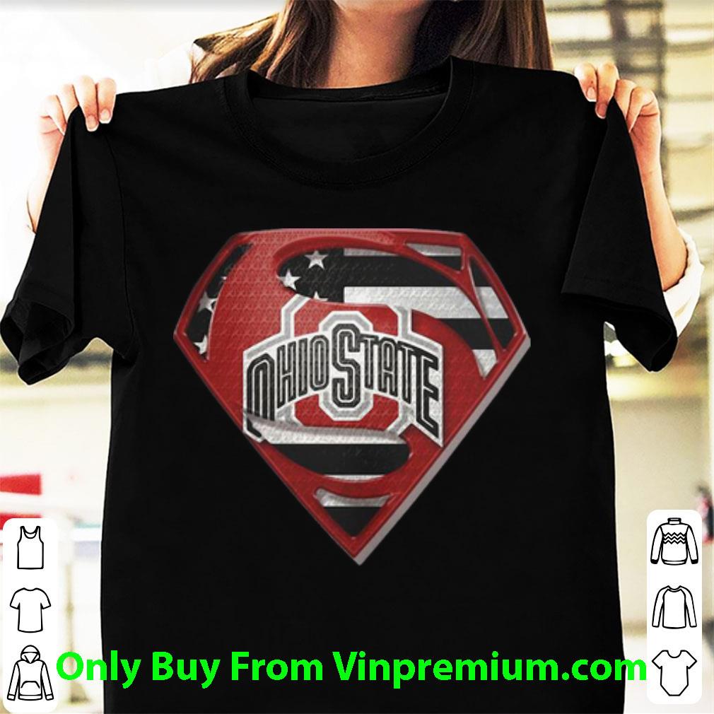 Pretty Superman Ohio State Buckeyes American Flag shirt