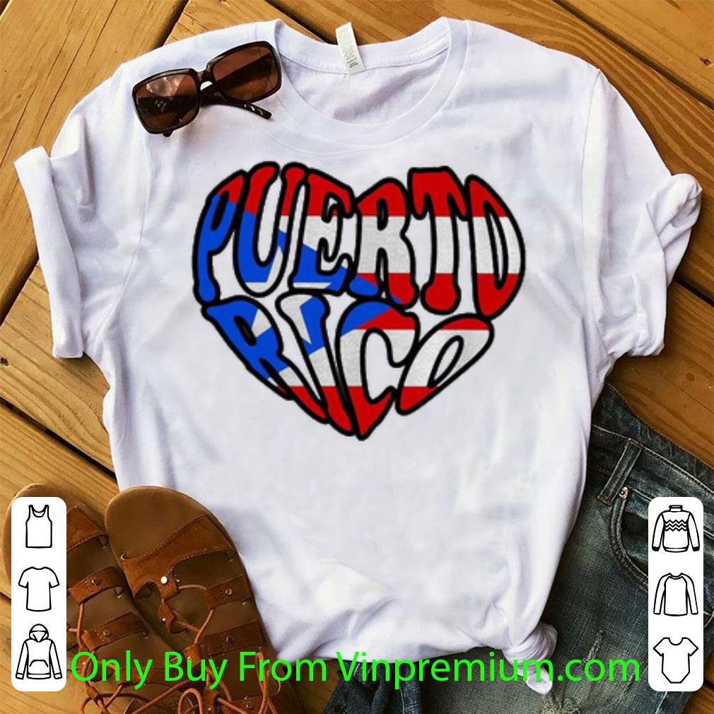 Top Puerto Rico Flag Heart shirt