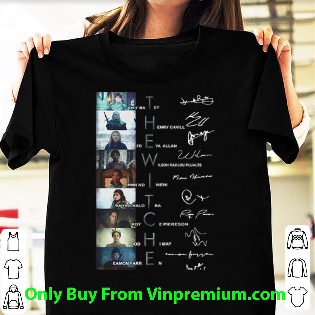 Official The Witcher Characters Joey Batey Henry Cavill Freya Allan Signatures shirt
