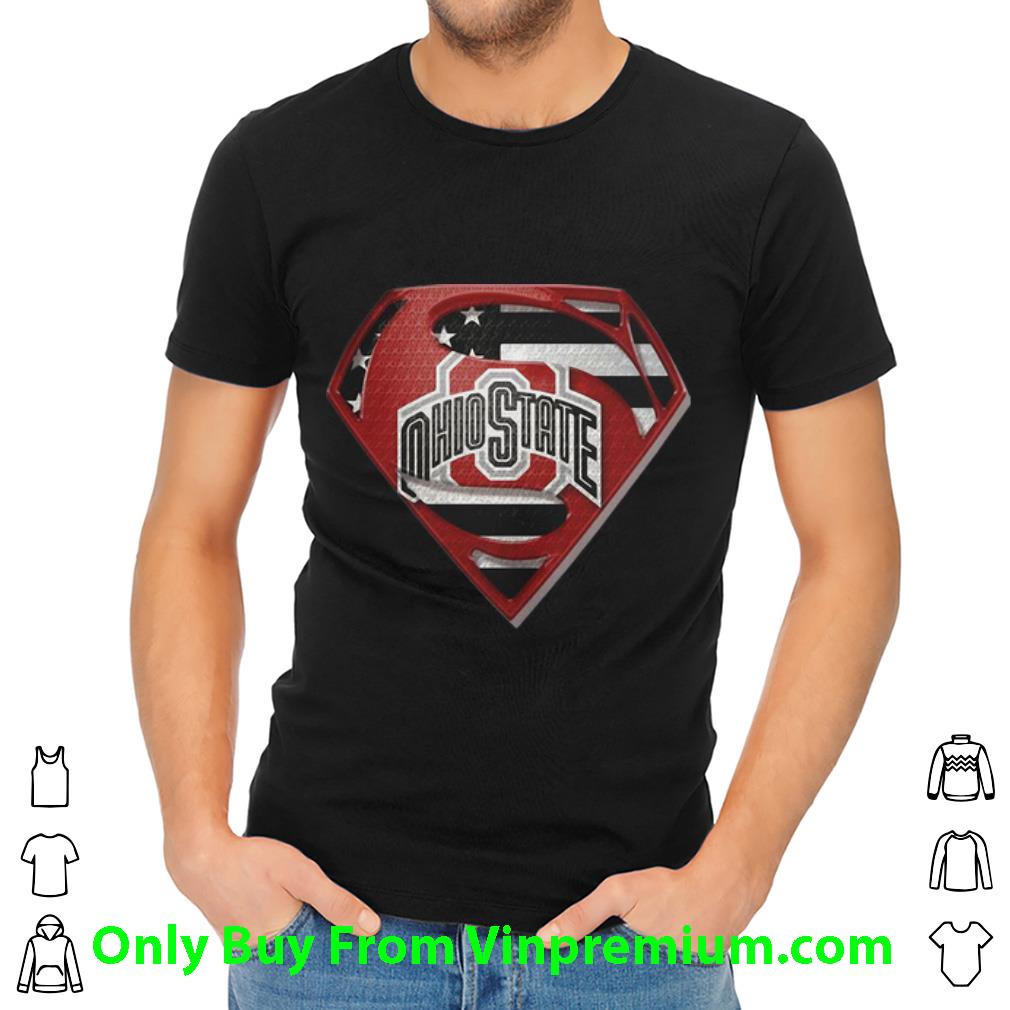Pretty Superman Ohio State Buckeyes American Flag shirt