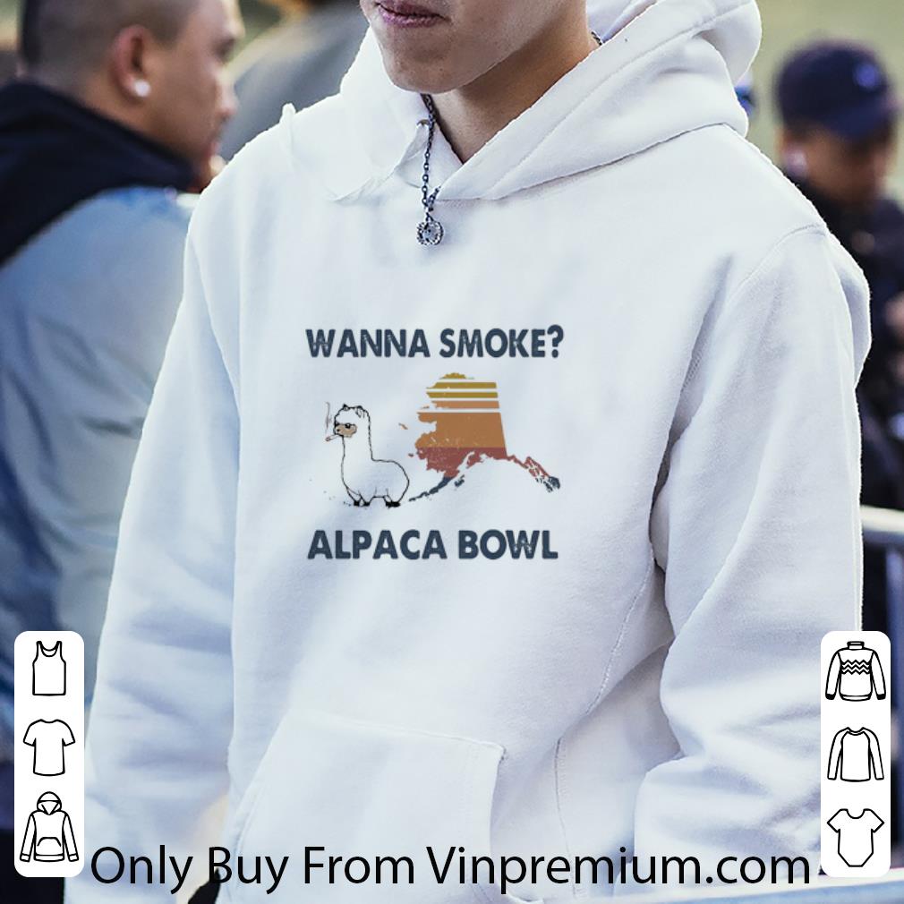 56288254 nice vintage llama wanna smoke alpaca bowl alaska map shirt 4 - Nice Vintage Llama Wanna Smoke Alpaca Bowl Alaska Map shirt