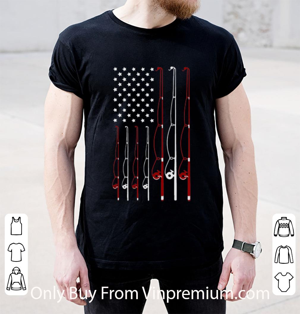 Hot Fishing Rod Independence Day American Flag shirt