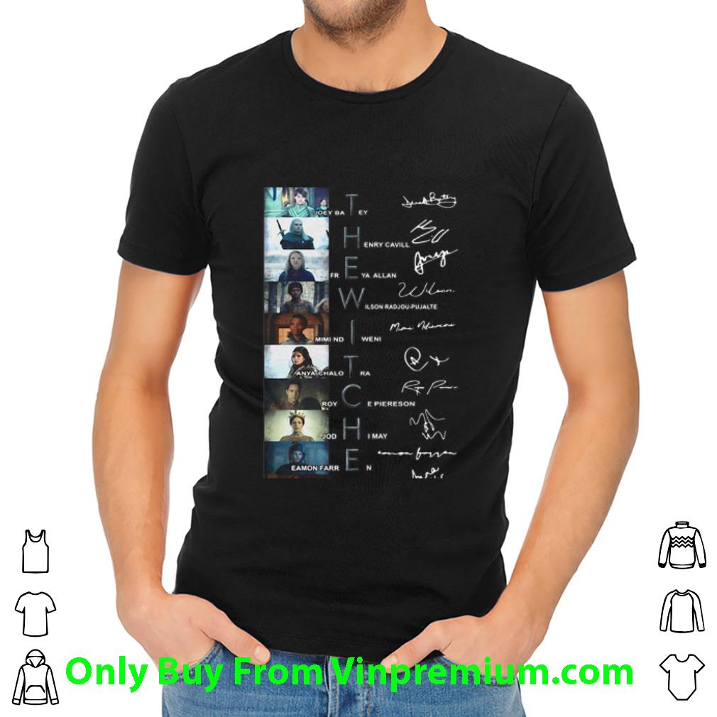 Official The Witcher Characters Joey Batey Henry Cavill Freya Allan Signatures shirt