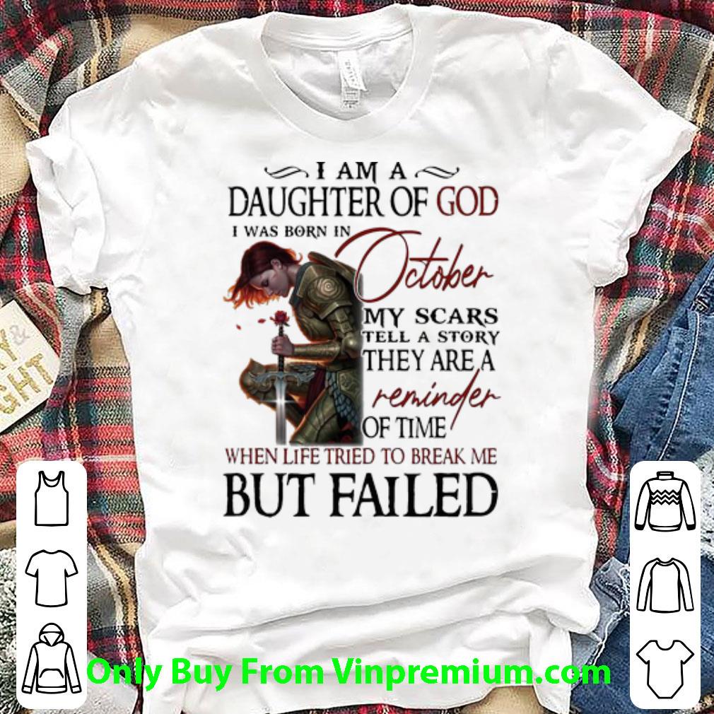 Premium Knights Templar I Am A Daughter Of God I Was Born In October shirt