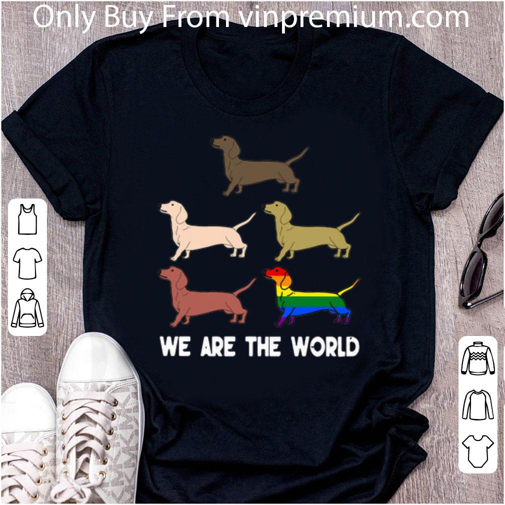 Official Dachshund We Are The World LGBT Togetherness shirt
