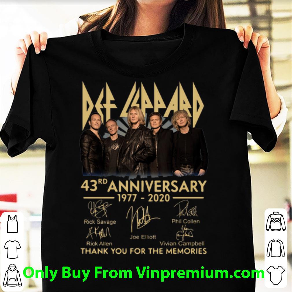 Top Def Leppard 43rd Anniversary Thank You For The Memories Signatures shirt