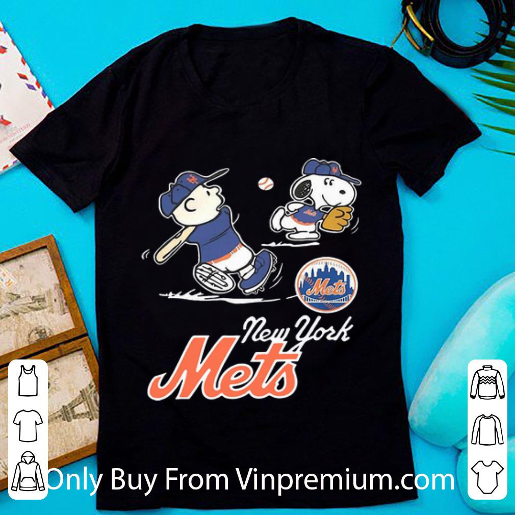 Nice Charlie Brown And Snoopy Baseball New York Mets shirt