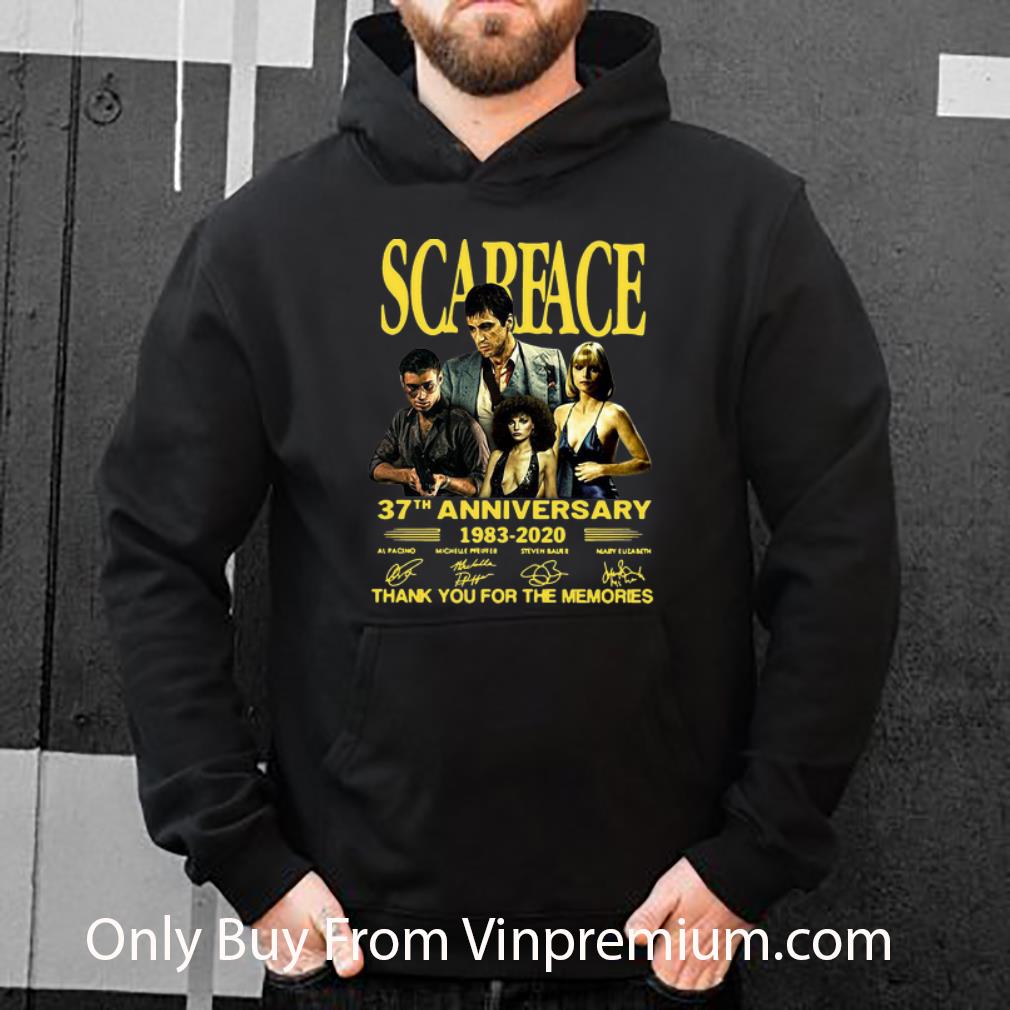c527eedb nice scarface 37th anniversary thank you for the memories signatures shirt 4 - Nice Scarface 37th Anniversary Thank You For The Memories Signatures shirt