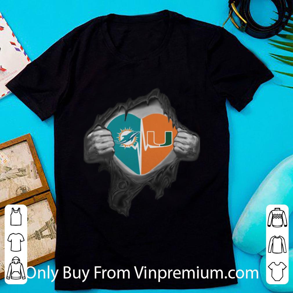 Top Miami Dolphins Miami Hurricanes Inside My Heart shirt