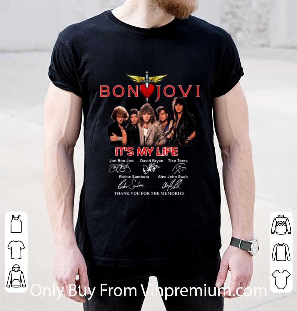 Pretty Bon Jovi It’s My Life Thank You For The Memories Signatures shirt