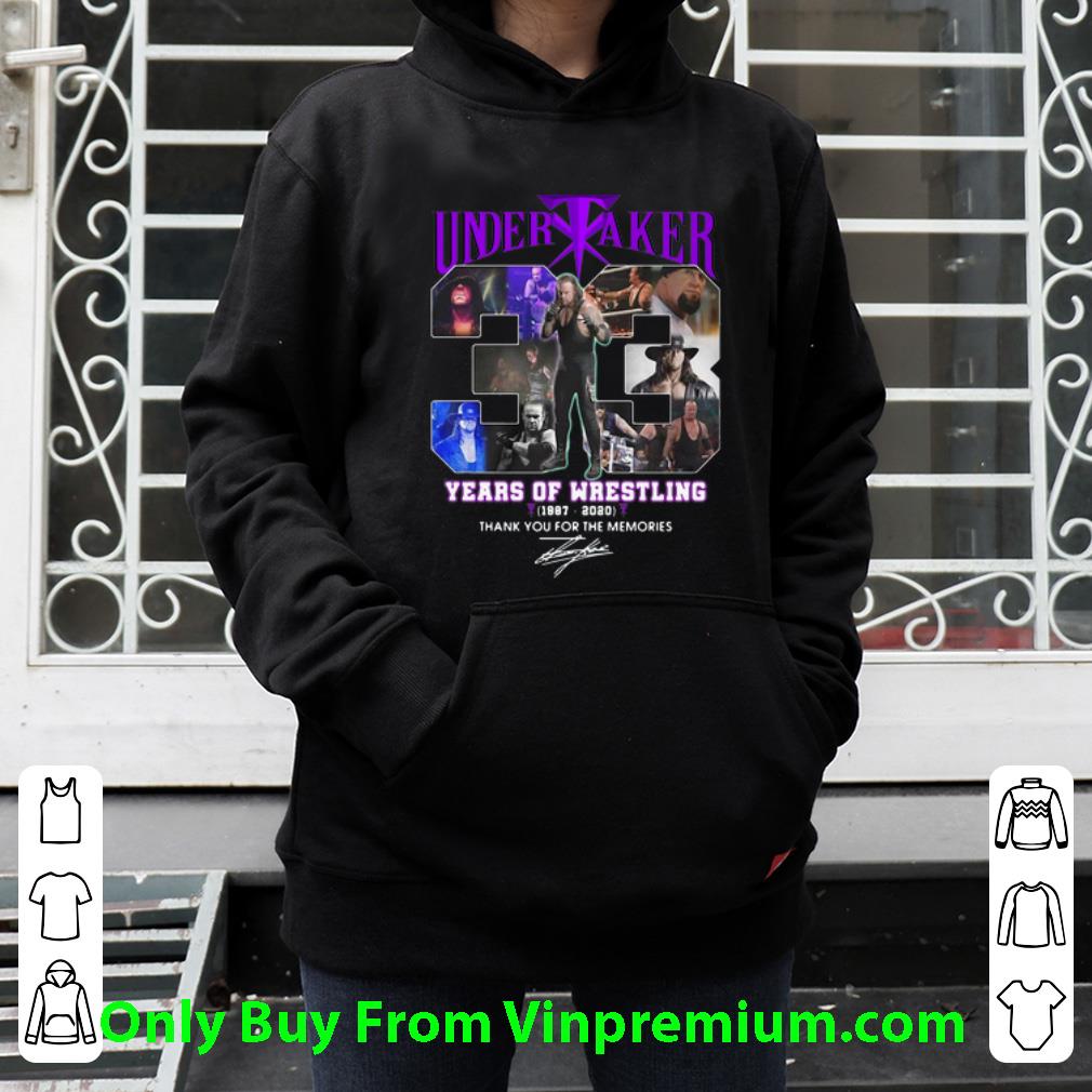2e872109 hot undertaker 33 years of wrestling thank you for the memories signature shirt 4 - Hot Undertaker 33 Years Of Wrestling Thank You For The Memories Signature shirt