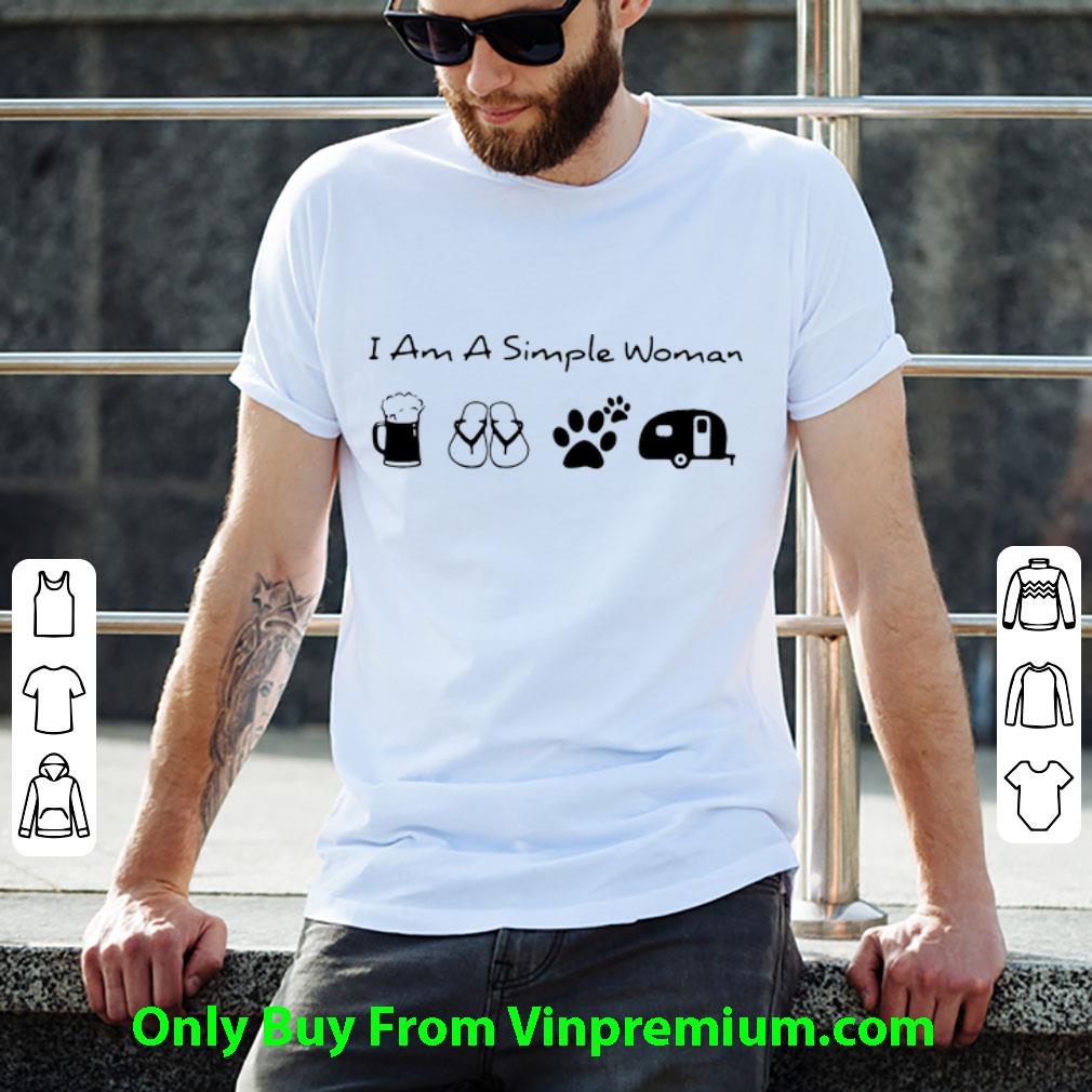 Hot I Am A Simple Woman Beer Flip Flop Dog And Camping shirt