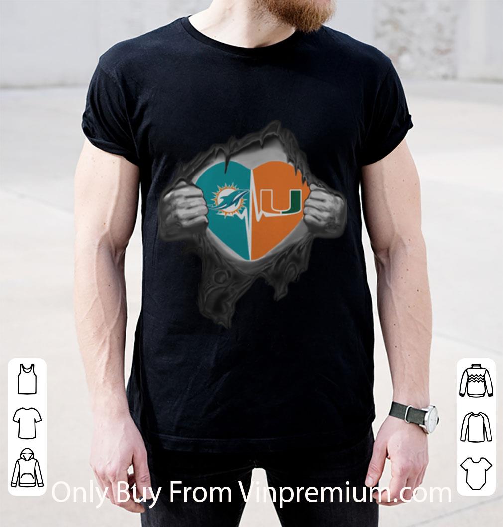 Top Miami Dolphins Miami Hurricanes Inside My Heart shirt