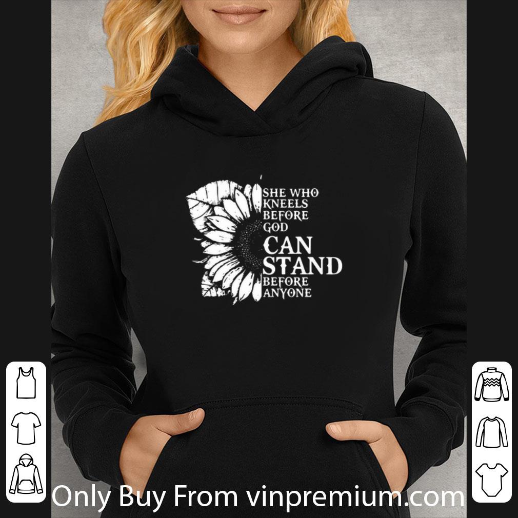 7ff88b2d nice sunflower she who kneels before god can stand before anyone shirt 4 - Nice Sunflower She Who Kneels Before God Can Stand Before Anyone shirt