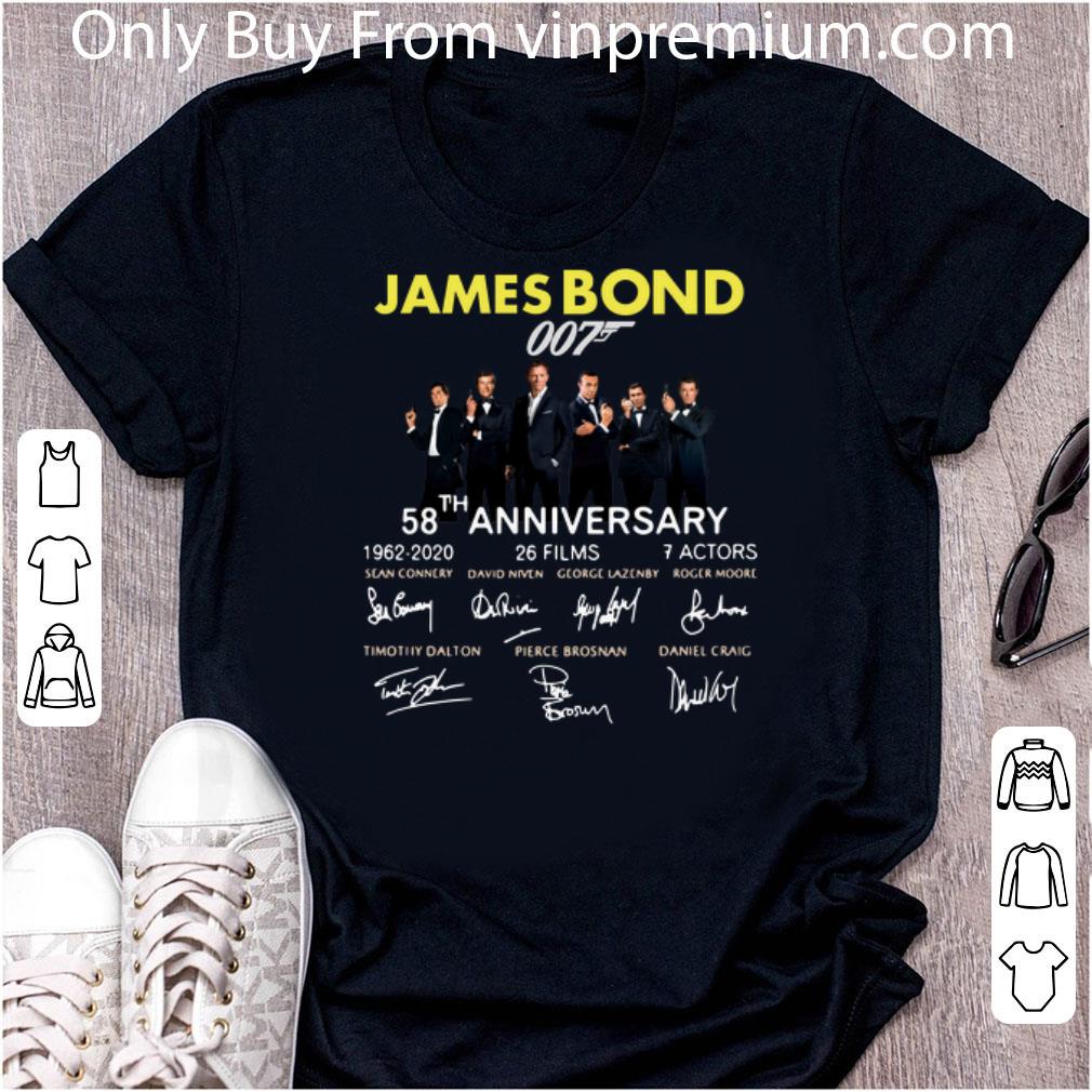 Official 58th Anniversary James Bond 007 1962-2020 Signatures shirt