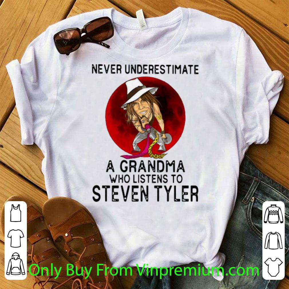 Official Never Underestimate A Grandma Who Listens To Steven Tyler shirt