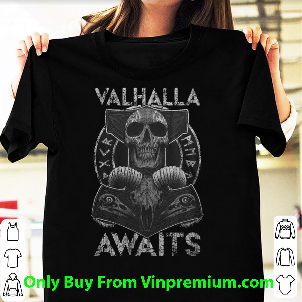 Great Skull Valhalla Awaits Viking shirt