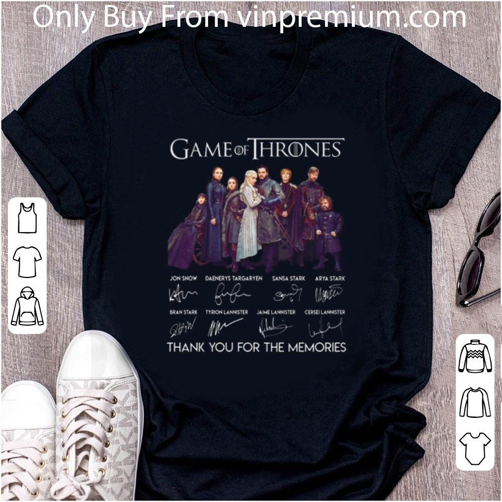 Top Game Of Thrones Thank You For The Memories Signatures shirt