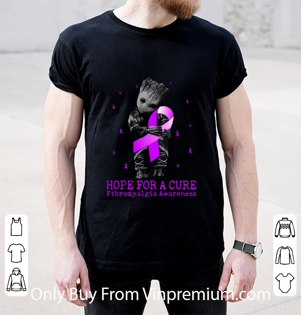 Nice Hope For A Cure Fibromyalgia Awareness Baby Groot shirt