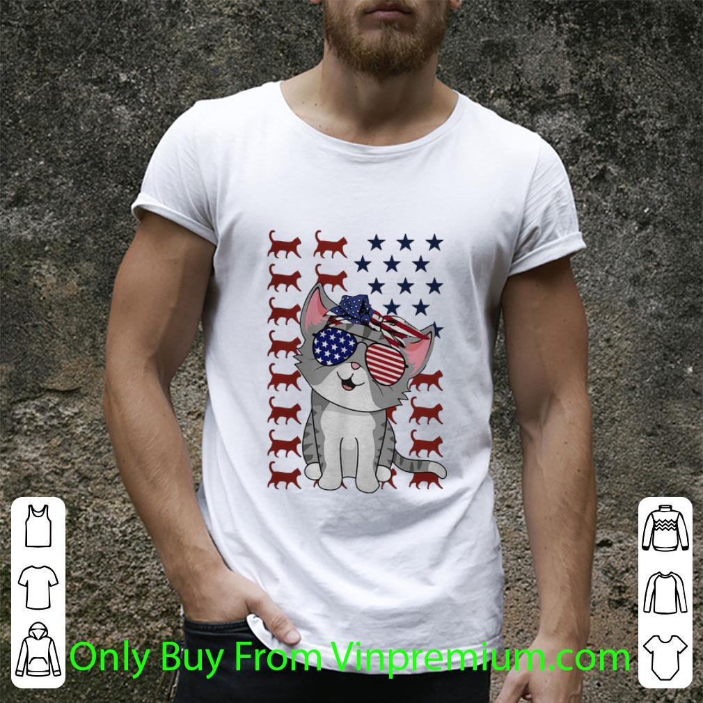 Hot American Flag Cats Sunglasses shirt