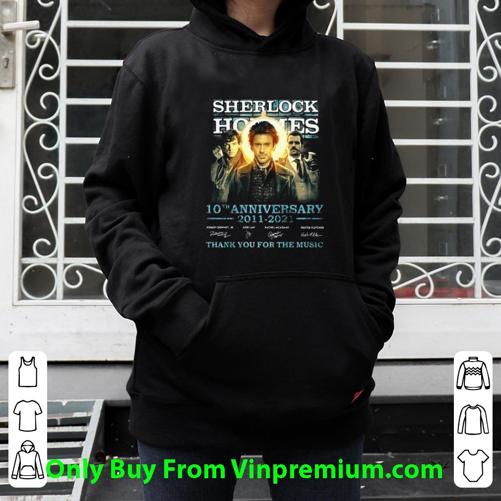 36fbd82a original sherlock holmes 10th anniversary 2011 2021 thank you for the music signatures shirt 4 - Original Sherlock Holmes 10th Anniversary 2011 2021 Thank You For The Music Signatures shirt