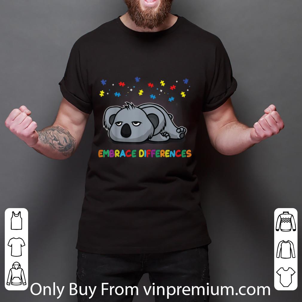 Top Embrace Differences Sassy Koala Autism Awareness shirt